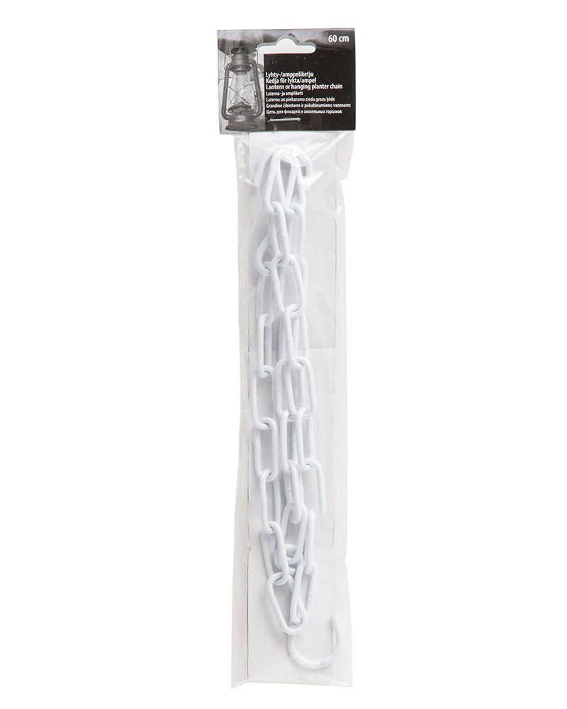 Metalliketju amppelille valkoinen 60 cm